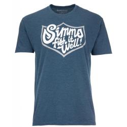 Футболка Simms Fish It Well Badge T-Shirt Sailor Blue Heather XL