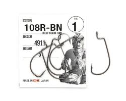 Оффсетный крючок Fudo Worm 108R Black 1 (5 шт.) (FHBN49111)