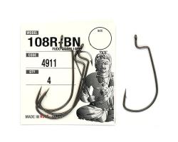 Оффсетный крючок Fudo Worm 108R Black 4/0 (4 шт.) (FHBN49114/0)