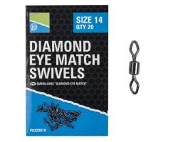 Вертлюжок Preston Diamond Eye Match Swivels Size 14 20psc (P0220019)