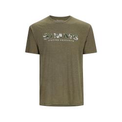 Футболка Simms Logo T-shirt RC Dark Clover/Military Heather XXL