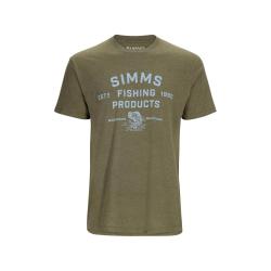 Футболка Simms Stacked Logo Bass T-Shirt Military Heather XL