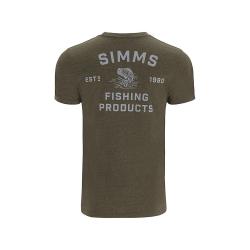 Футболка Simms Stacked Bass T-Shirt Military Heather L