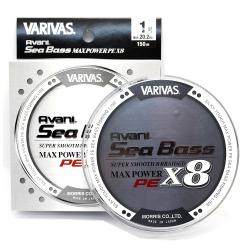 Шнур Varivas Avani SeaBass Max Power X8 Stealth Gray 150m 12.9kg 0.205mm #1.5