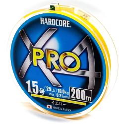 Шнур Duel Hardcore X4 PRO 200m 0.21mm 10.0kg #1.5 (H3869-Y)