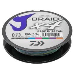 Шнур Daiwa J-Braid X4E 150m Multi Color 3.8kg 0.10mm #0.6