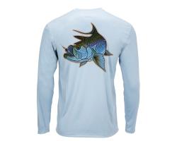Реглан Simms Solar-Tech Tee Tarpon Turn Steel Blue XL (12883-559-50)