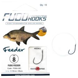 Гачки з повідцями Fudo фідер Feeder Black 8 0.18mm 85cm (10 шт.) (FHBNSH0018)