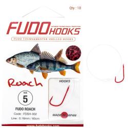 Гачки з повідцями Fudo Roach Red 10 0.12mm 60cm (10 шт.) (FHRDSH00210)