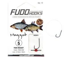 Крючки с поводками Fudo Maggot Black 10 0.10mm 50cm (10 шт.) (FHBNSH00510)