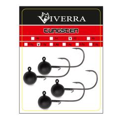 Джигголівка вольфрам Viverra 0,9g #2 Black (4шт) (132TBJ02)