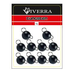 Розбірна вольфрамова чебурашка Viverra 1,5g Black (8шт) (1.5TCBS-B)