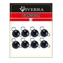 Розбірна вольфрамова чебурашка Viverra 1,5g Black (8шт) (1.5TCBS-B)
