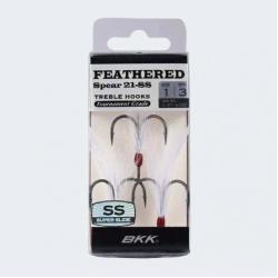 Трійник BKK Feathered с пером white 21-SS #6 (A-ET-6181)