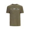 Футболка Simms Logo T-shirt RC Dark Clover/Military Heather XL