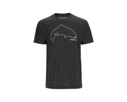 Футболка Simms Trout Outline T-Shirt Charcoal Heather XL (13519-086-50)