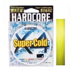 Шнур Duel Hardcore Super Cold X4 150m Hi-Vis Yellow 19.0kg 0.30mm #3.0