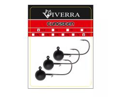 Джигголовка вольфрам Viverra 5,3g #1/0 Black (3шт) (316TBJ10)