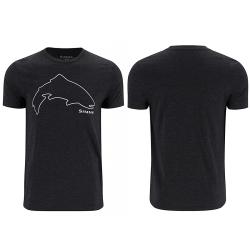 Футболка Simms Trout Outline T-Shirt Dark Gunmetal Heather L