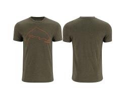 Футболка Simms Trout Outline T-Shirt Loden Heather S (13519-1274-20)