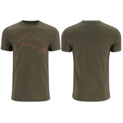 Футболка Simms Trout Outline T-Shirt Loden Heather S