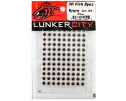 Очі Lunker City Real Fish Eyes 3D 3mm 108шт. #Silver (10050)
