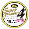 Шнур Duel Super X-Wire 4 200m 0.17mm 8kg 5Color Yellow Marking #1.0