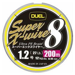 Шнур Duel Super X-Wire 8 200m 5Color Yellow Marking 12kg 0.19mm #1.2
