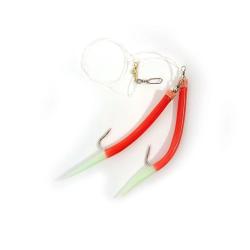 Морський монтаж Fladen Rubber Mac red lumi tail rig 12/0 (17-6880)
