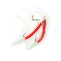 Морський монтаж Fladen Rubber Mac red lumi tail rig 12/0 (17-6880)