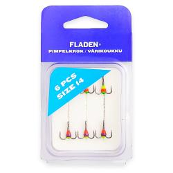 Тройник с полімером Fladen Pimpelkrok extra 6pcs size 16 (473-16)