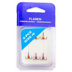 Тройник с полімером Fladen Pimpelkrok extra 6pcs size 16 (473-16)
