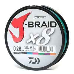 Шнур Daiwa J-Braid X8 Multicolor 300m 26.50kg 0.28mm #4.0 (12755-128)
