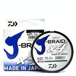 Шнур Daiwa J-Braid X4E 135m Dark Green 12.4kg 0.21mm #2.5