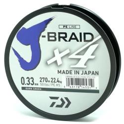 Шнур Daiwa J-Braid X4E 0,33mm-270m Dark Green