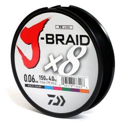 Шнур Daiwa J-Braid X8 150m Multi Color 9.0 kg 0.16mm #1.2