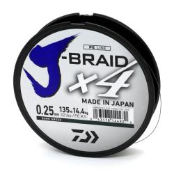 Шнур Daiwa J-Braid X4E 135m Dark Green 12.4kg 0.21mm #2.5