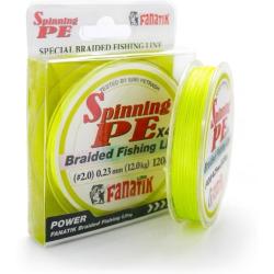 Шнур плетений FANATIK Spinning PE X4 120 m (#0,8) 0.14 mm 6,8 kg Yellow